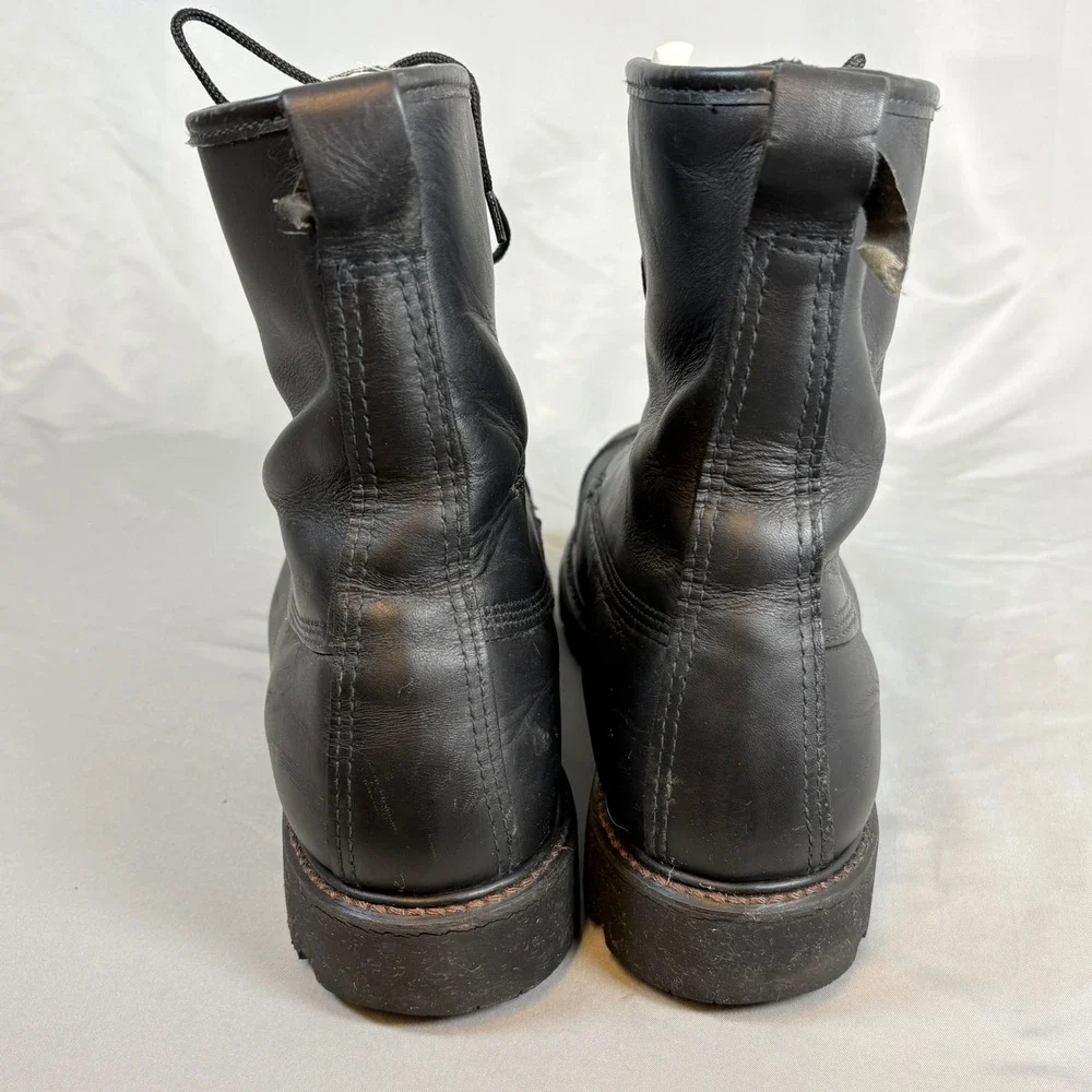 Weinbrenner USA Mens Vtg  Fire Fighting Workwear Black Leather Boots 11W Grunge